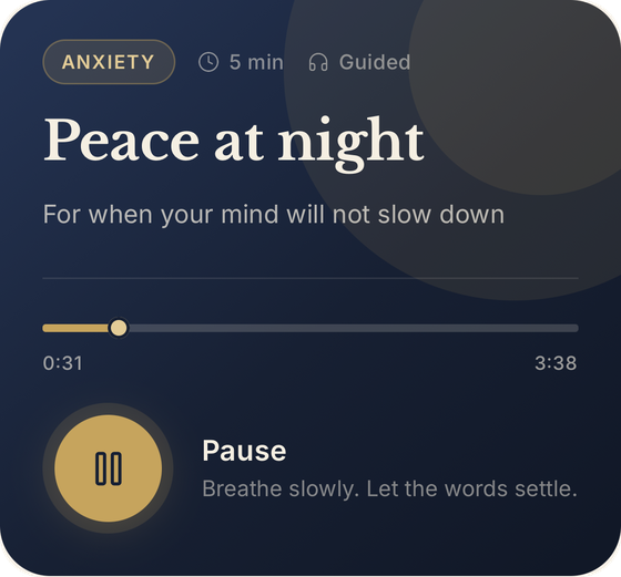 Guided prayer player, Peace at night
